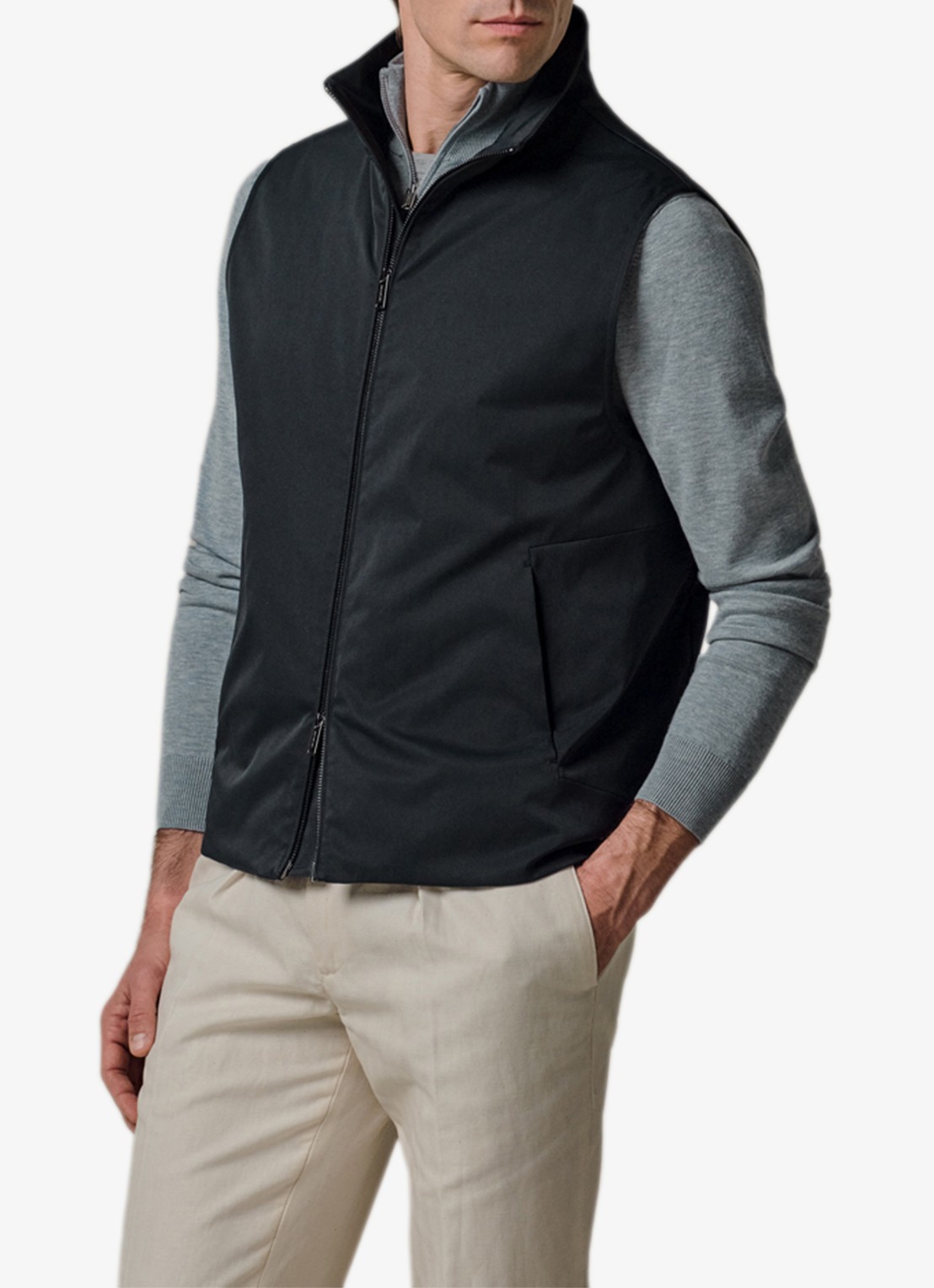 Profuomo Bodywarmer met magneetsluiting - detail 4 donkerblauw
