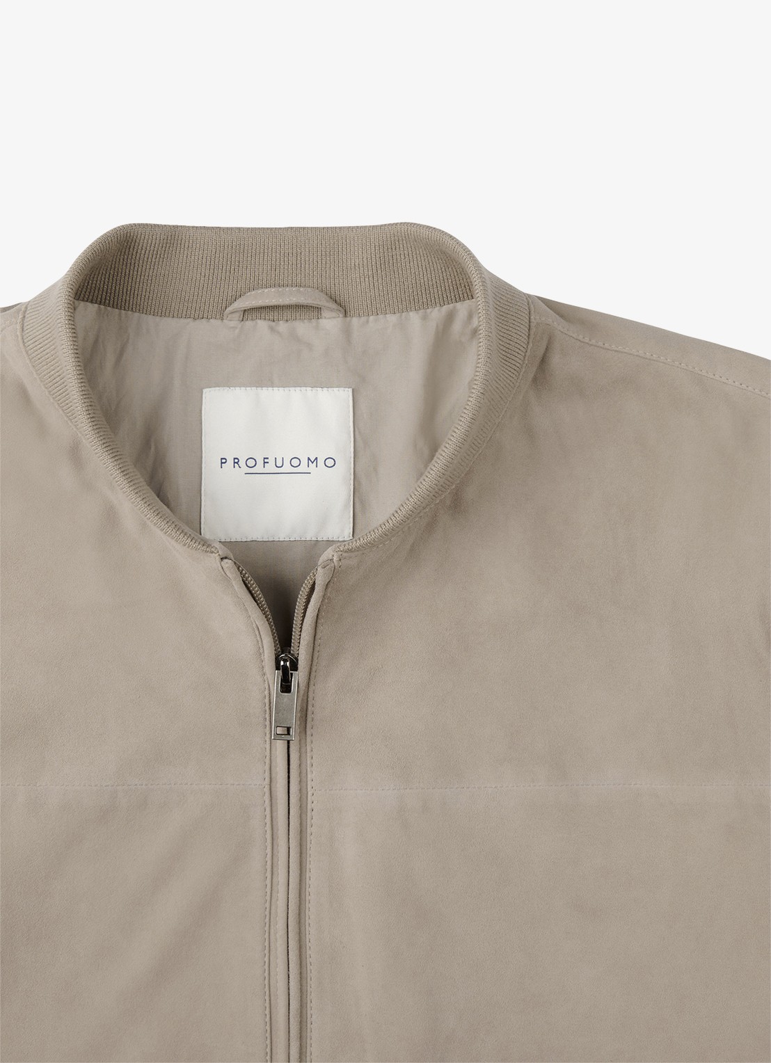 Profuomo Bomber van suede - detail 5 beige