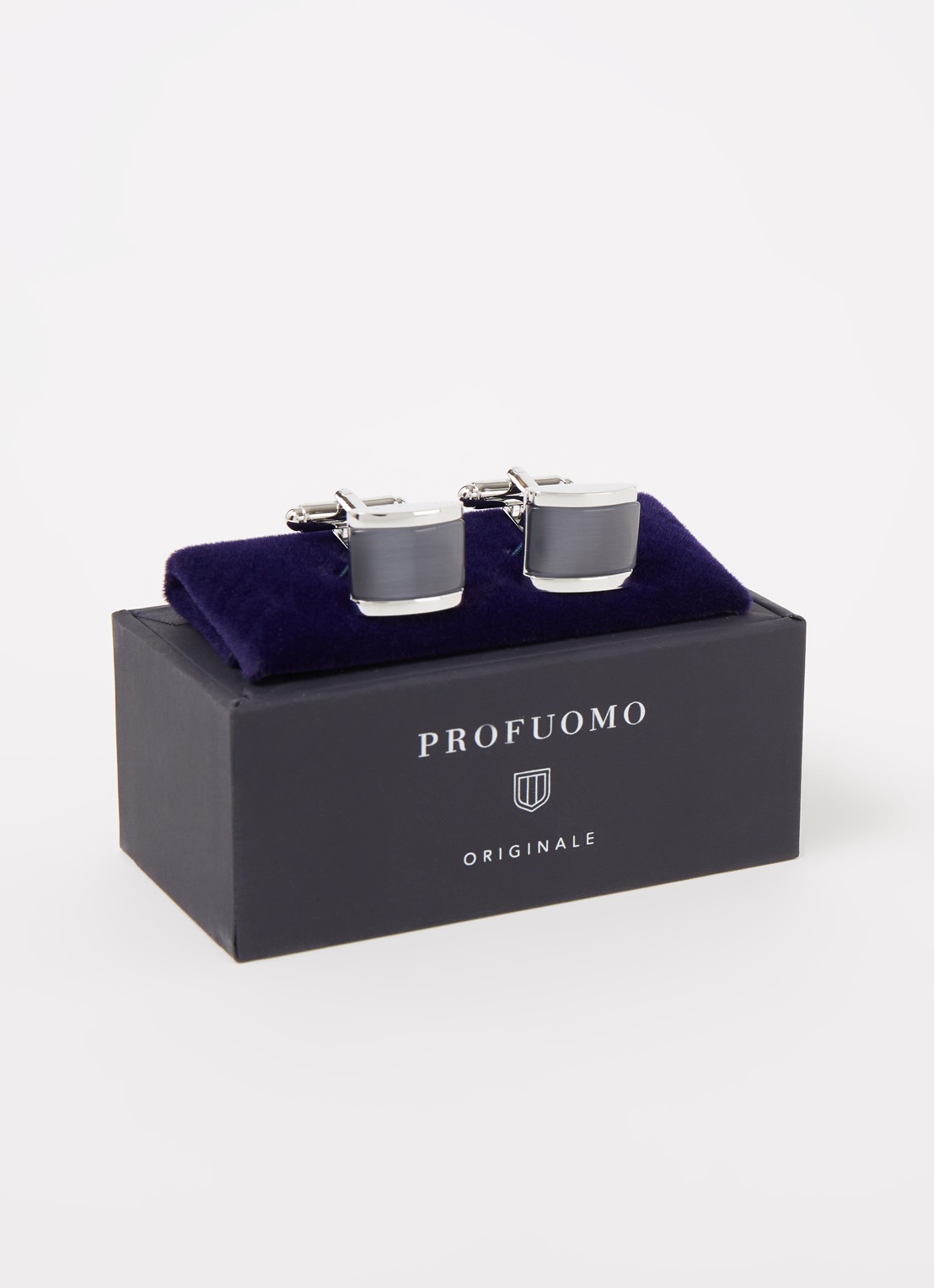Profuomo Cat's Eye manchetknopen  - voorkant 3 grijs