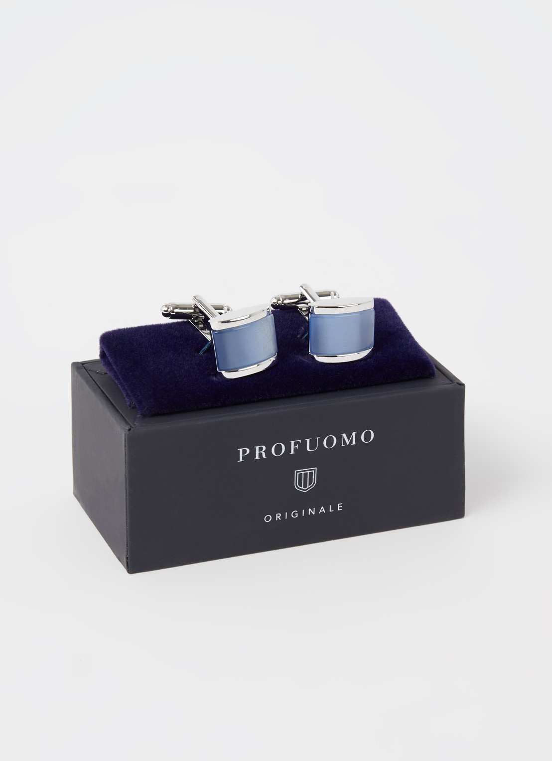 Profuomo Cat's Eye manchetknopen - voorkant 3 blauw