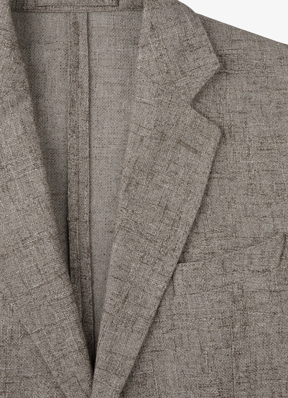 Profuomo Colbert in wolblend - detail 3 lichtbruin