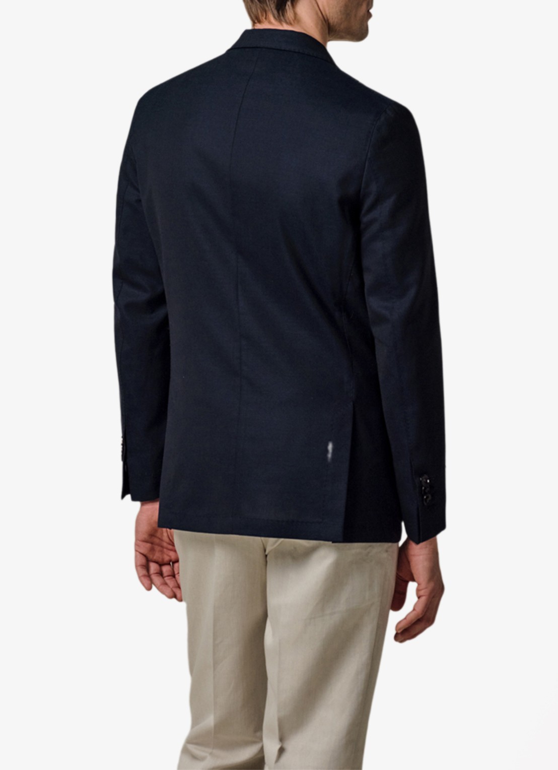 Profuomo Colbert van wol - achterkant donkerblauw