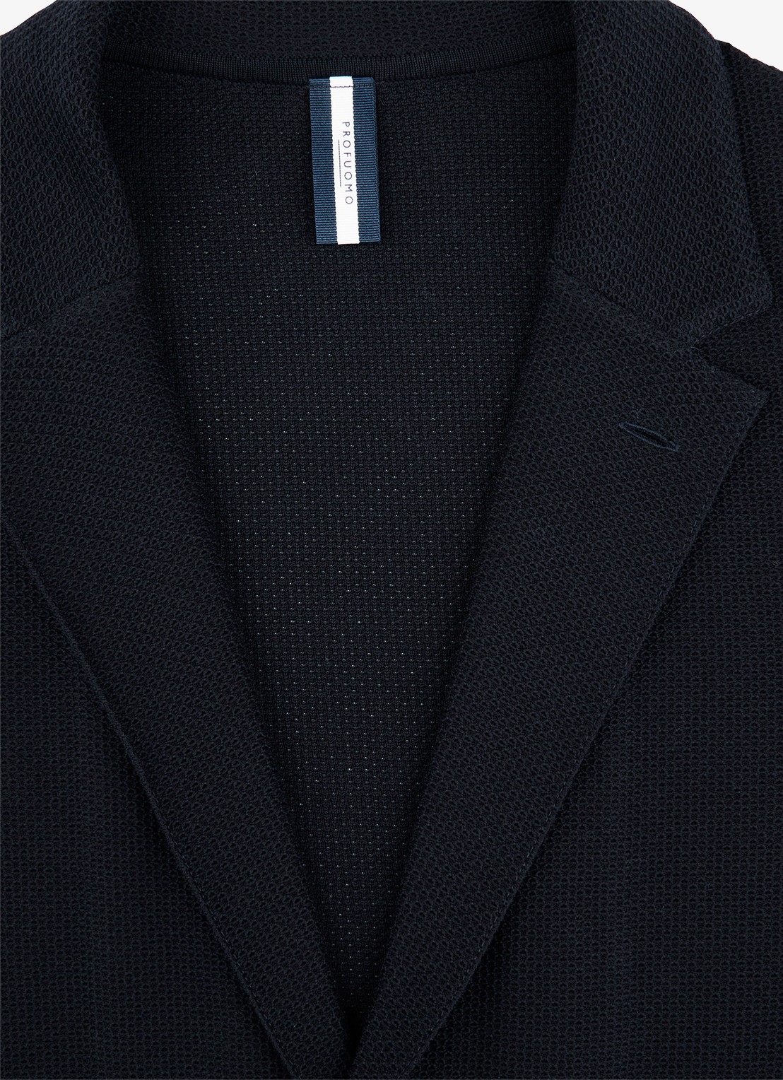 Profuomo Colbert van wol - detail 4 donkerblauw