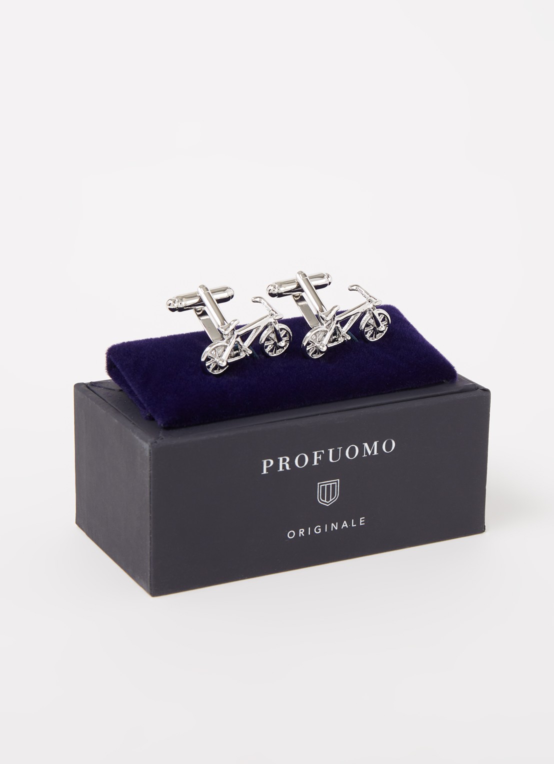 Profuomo Fiets manchetknopen - voorkant 2 zilver