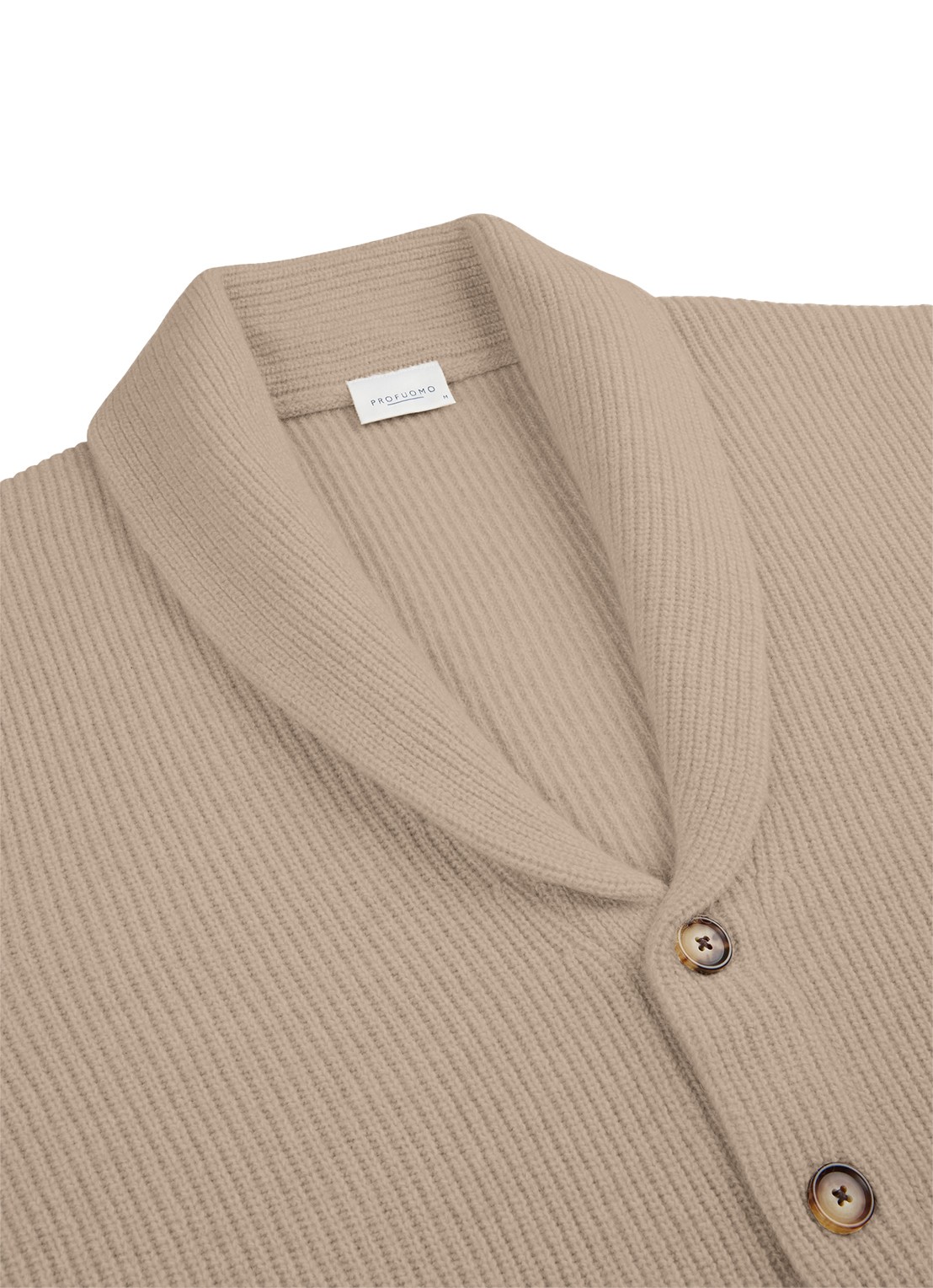 Profuomo Fijngebreid vest in wolblend met ribstructuur - detail 2 beige