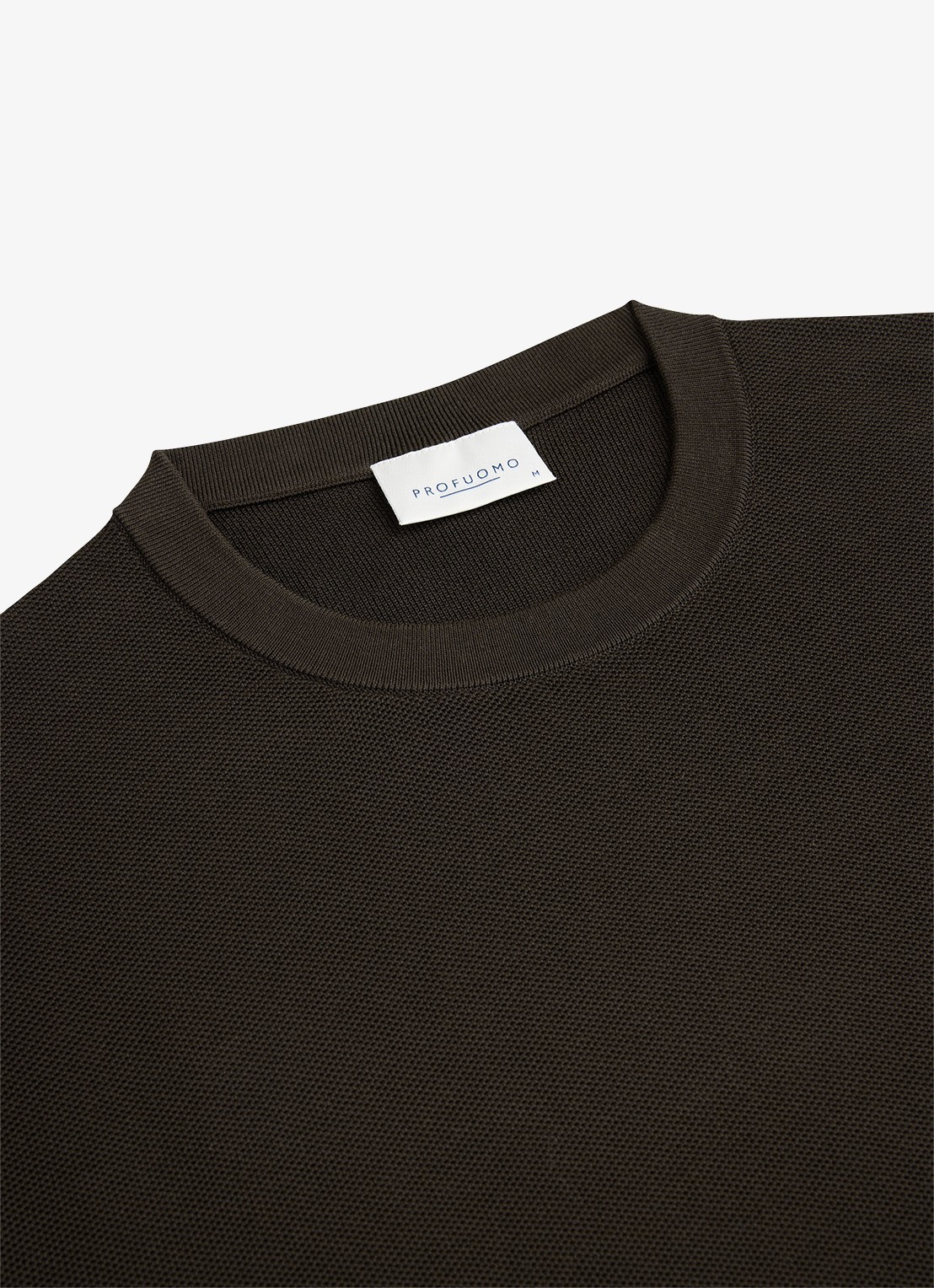 Profuomo Fijngebreide Aero ease trui met ronde hals - detail 5 groen