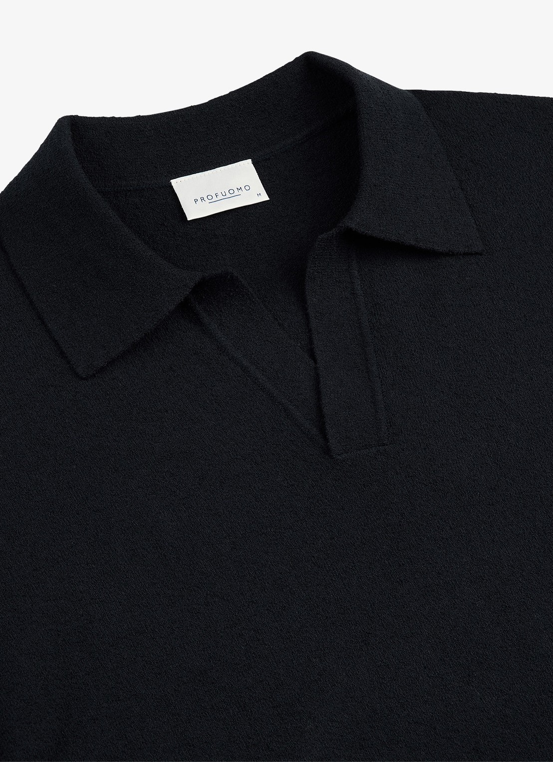 Profuomo Fijngebreide polo met stretch - detail 6 donkerblauw