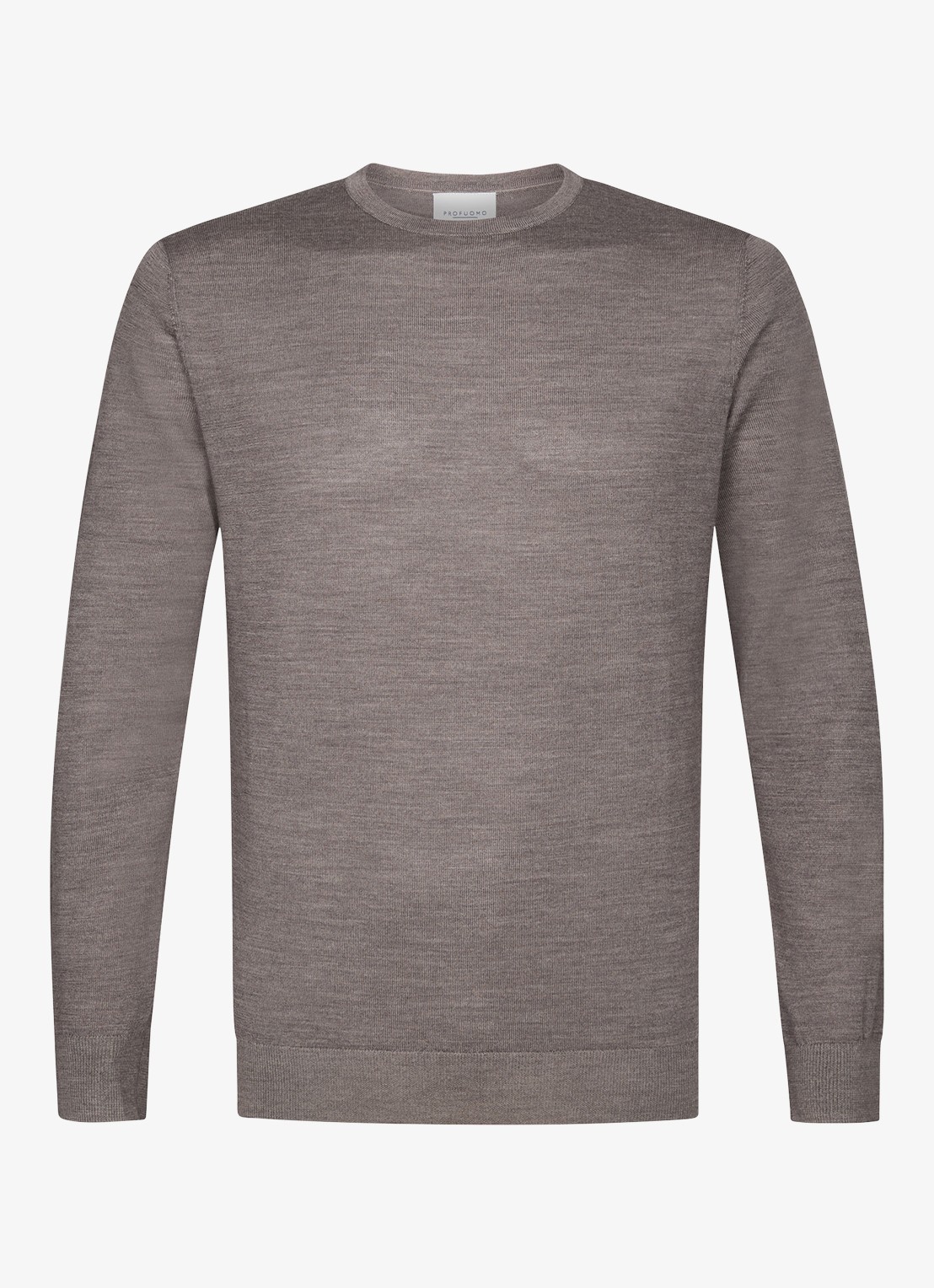 Profuomo Fijngebreide pullover van merino wol - voorkant 5 taupe
