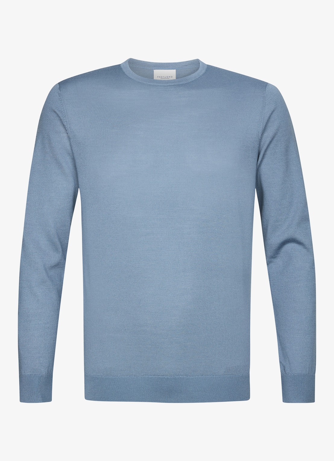 Profuomo Fijngebreide pullover van merino wol - voorkant 5 blauw