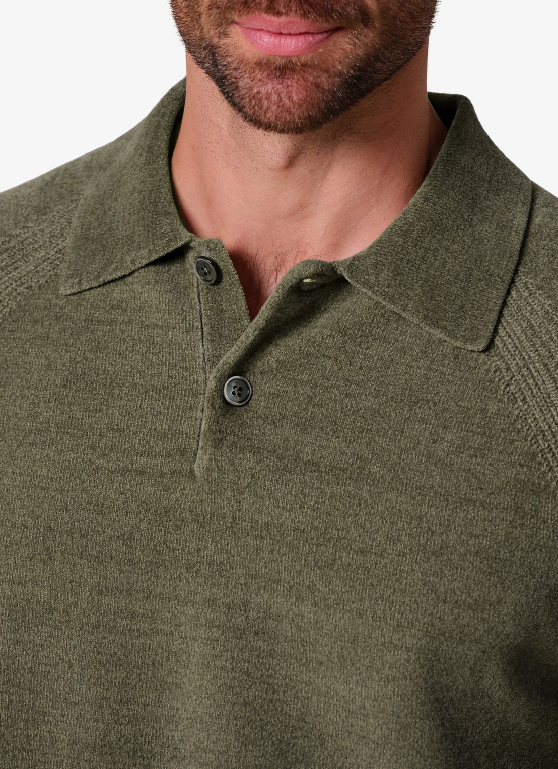 Profuomo Fijngebreide trui in wolblend met polokraag - detail 5 groen