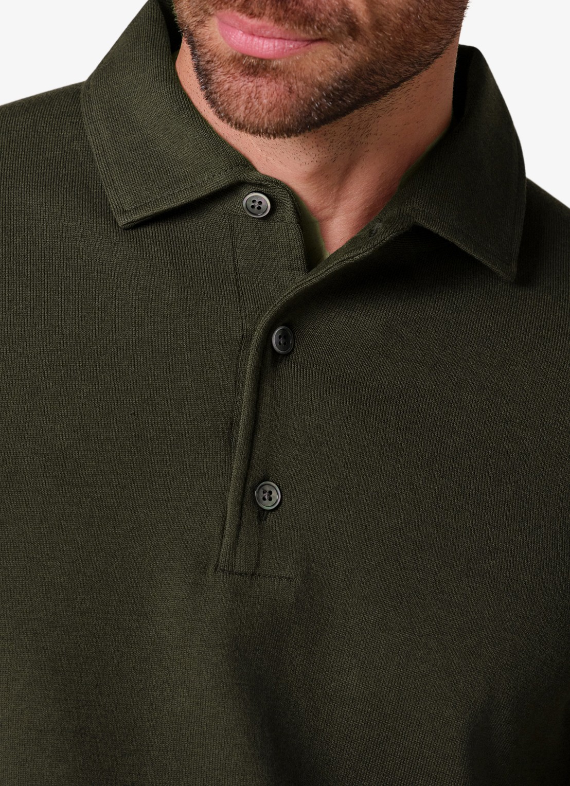 Profuomo Fijngebreide trui in zijdeblend met polokraag - detail 3 groen