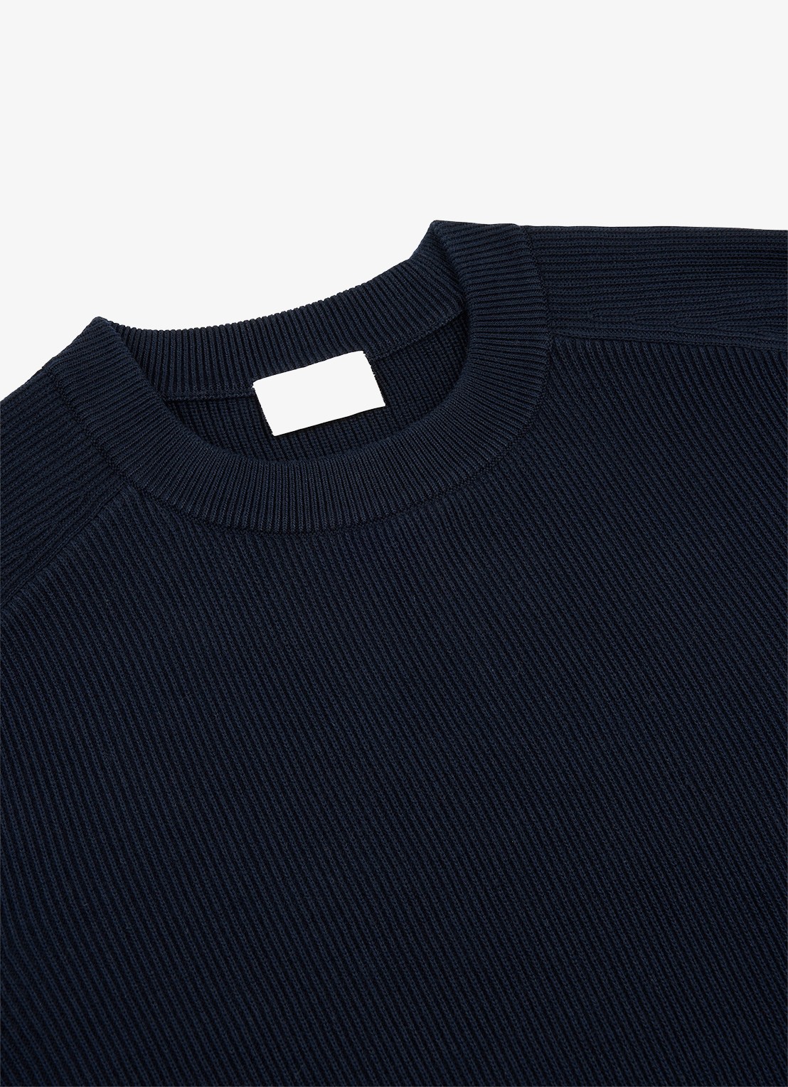 Profuomo Fijngebreide trui met ribstructuur - detail 3 donkerblauw