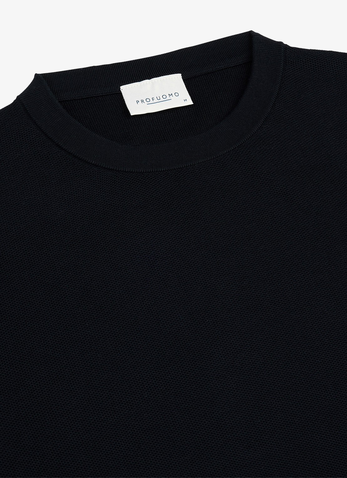 Profuomo Fijngebreide trui met ronde hals - detail 6 blauw
