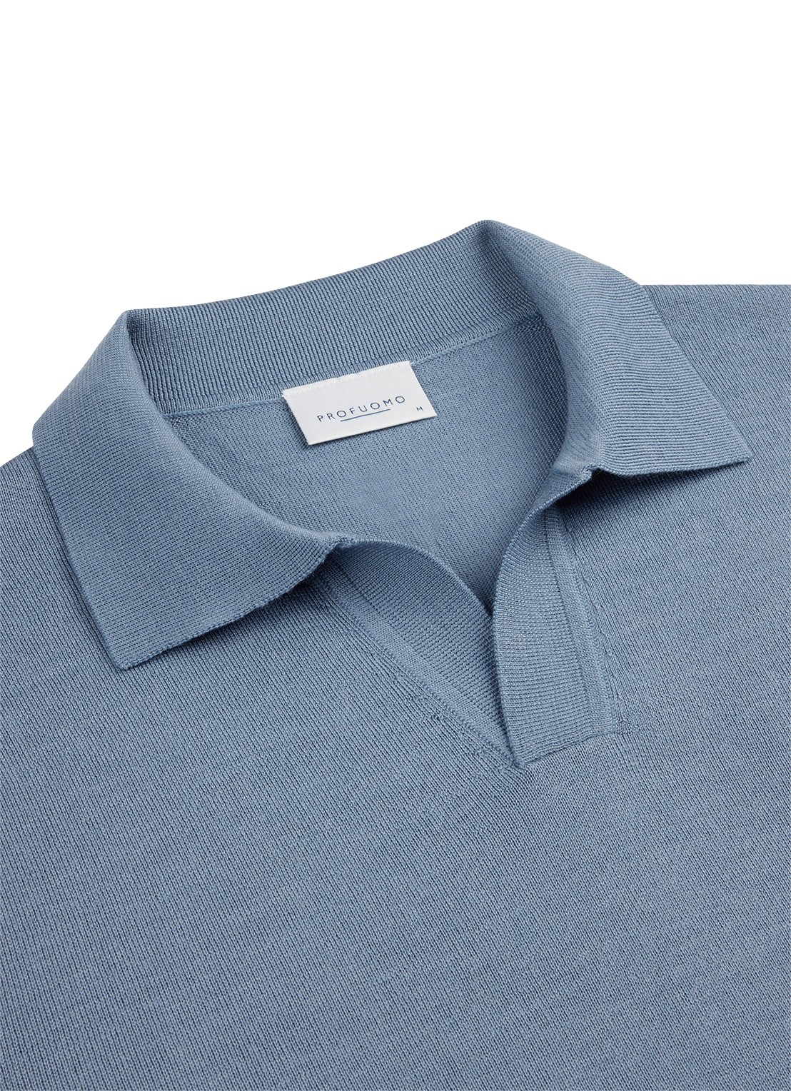 Profuomo Fijngebreide trui van merino wol - detail 3 blauw