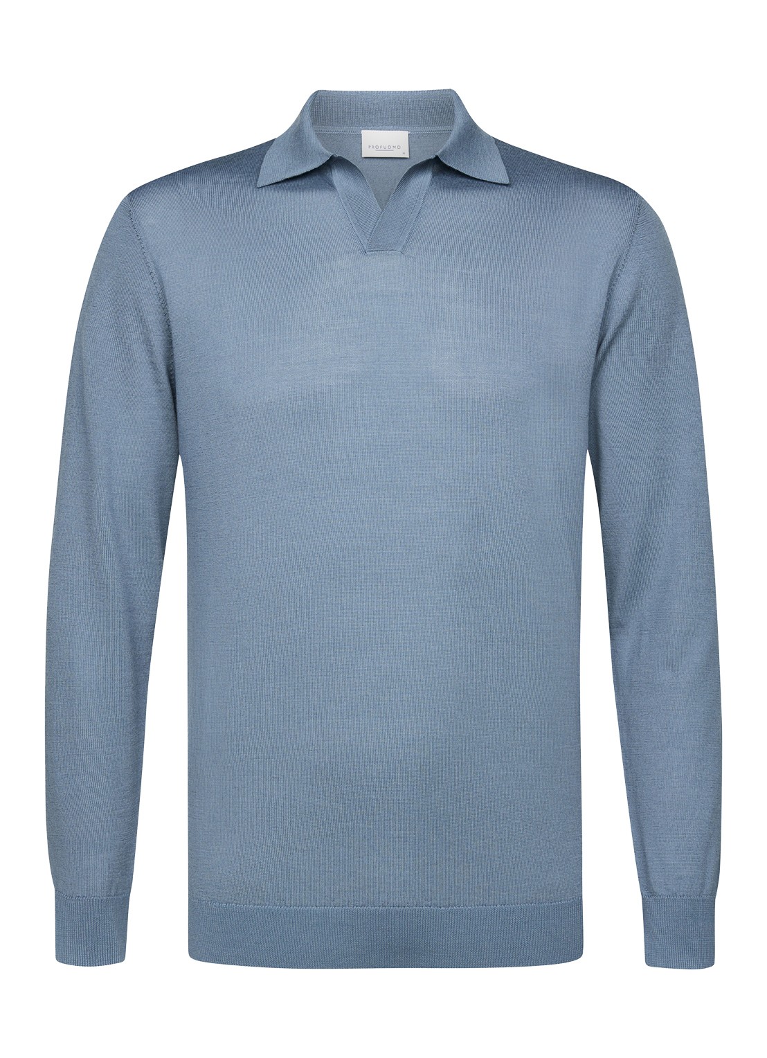 Profuomo Fijngebreide trui van merino wol - voorkant 5 blauw