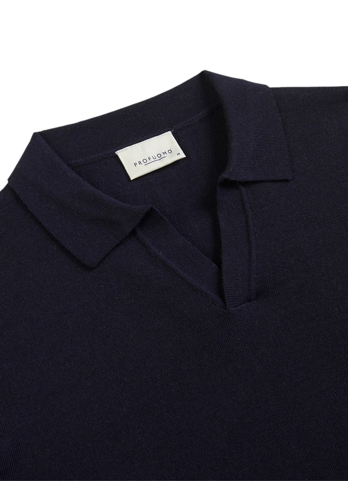 Profuomo Fijngebreide trui van merino wol - detail 2 donkerblauw