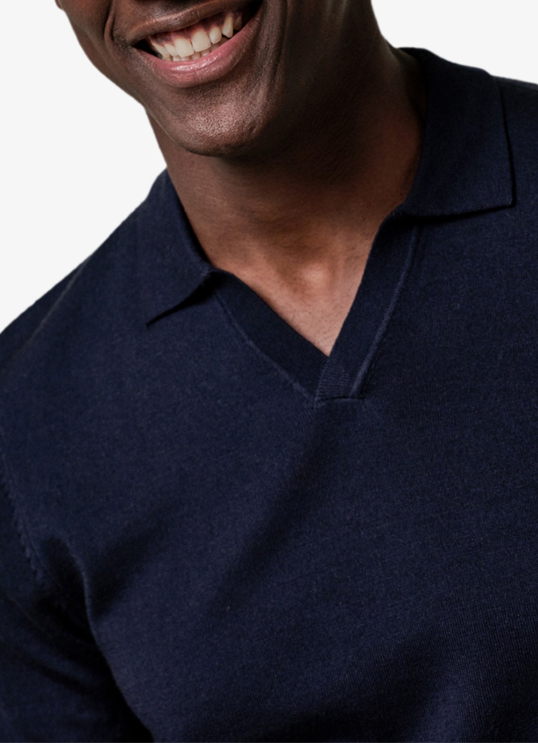 Profuomo Fijngebreide trui van merino wol - detail 3 donkerblauw