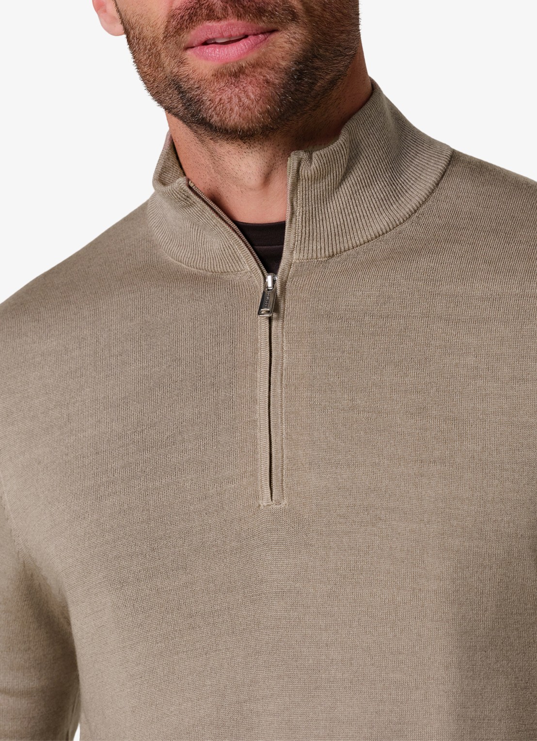 Profuomo Fijngebreide trui van merino wol - detail 4 beige