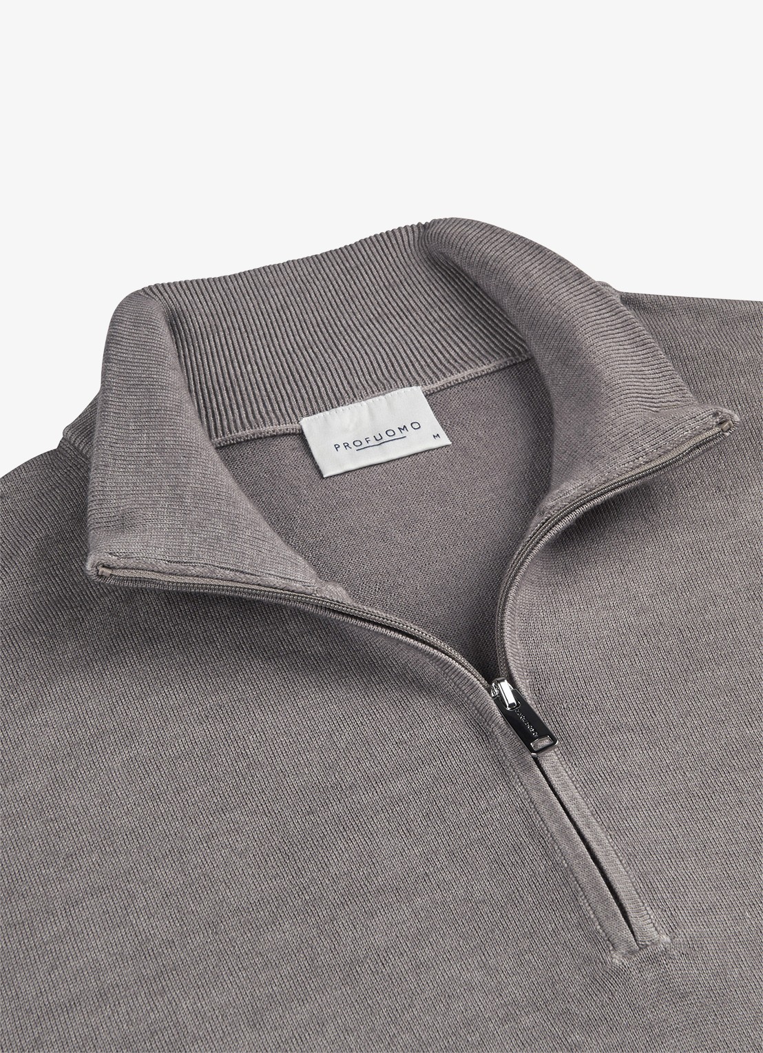Profuomo Fijngebreide trui van merino wol - detail 3 grijs