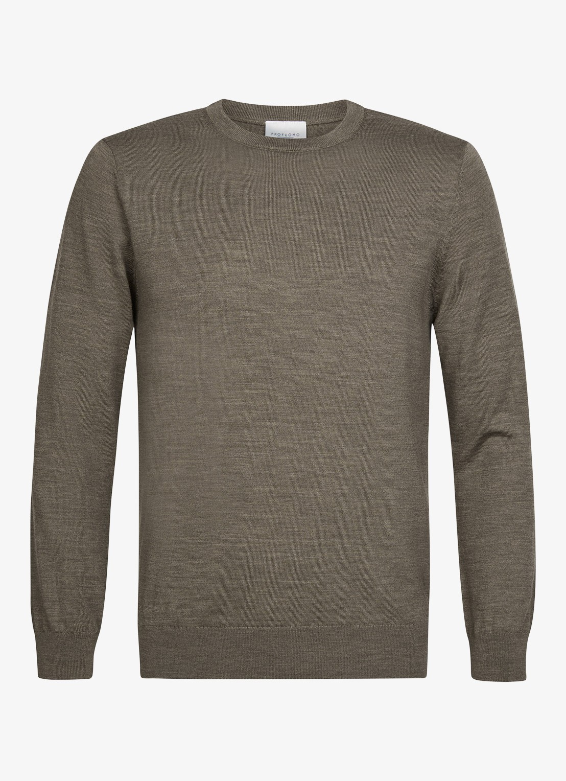 Profuomo Fijngebreide trui van merino wol - voorkant 4 taupe