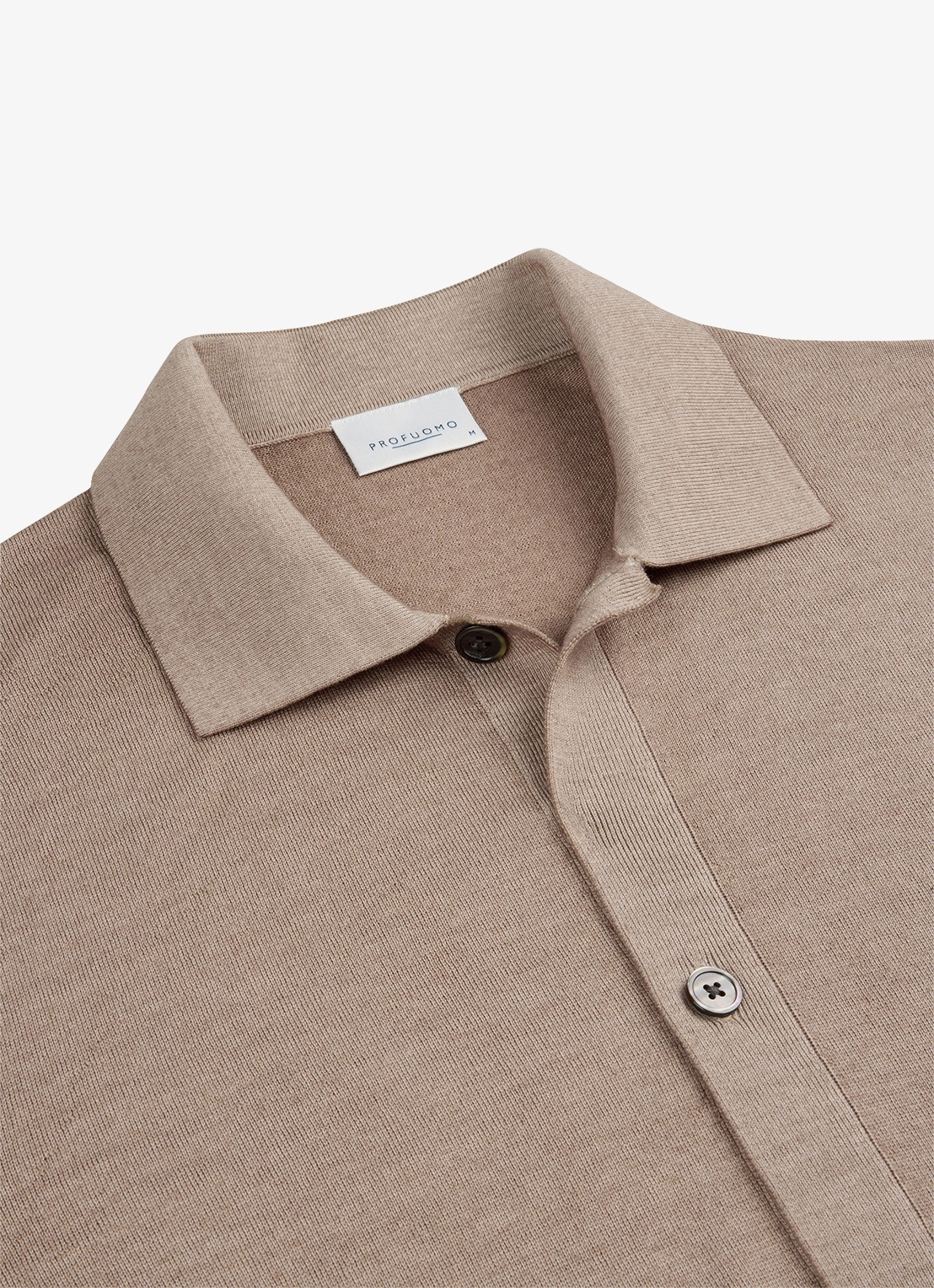 Profuomo Fijngebreide trui van wol - detail 4 beige