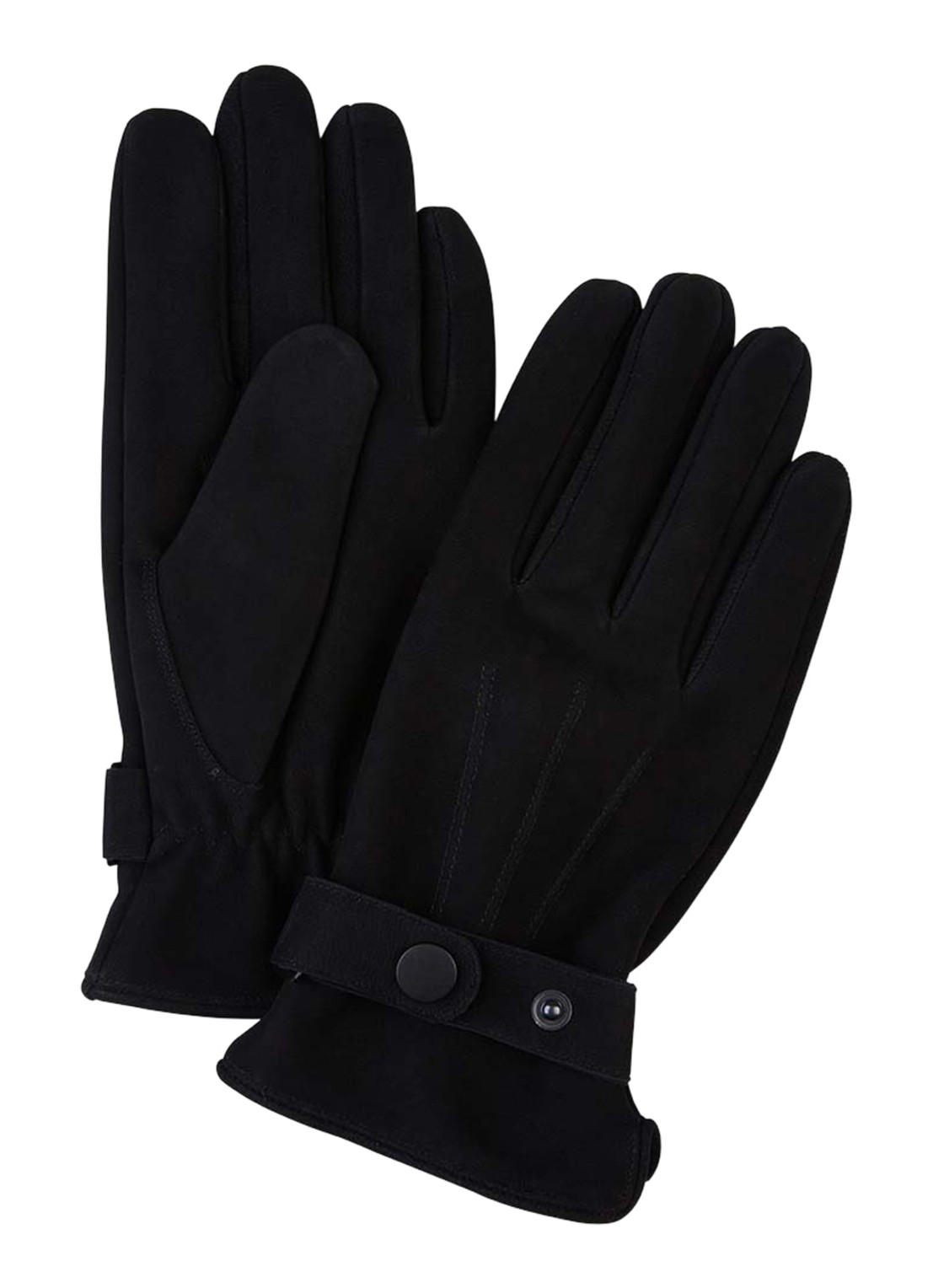 Profuomo Handschoen van leer - voorkant 2 zwart