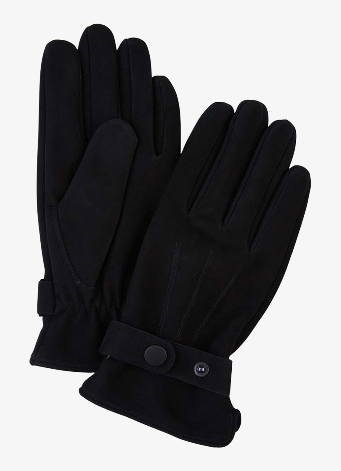 Profuomo Handschoenen van leer - voorkant zwart