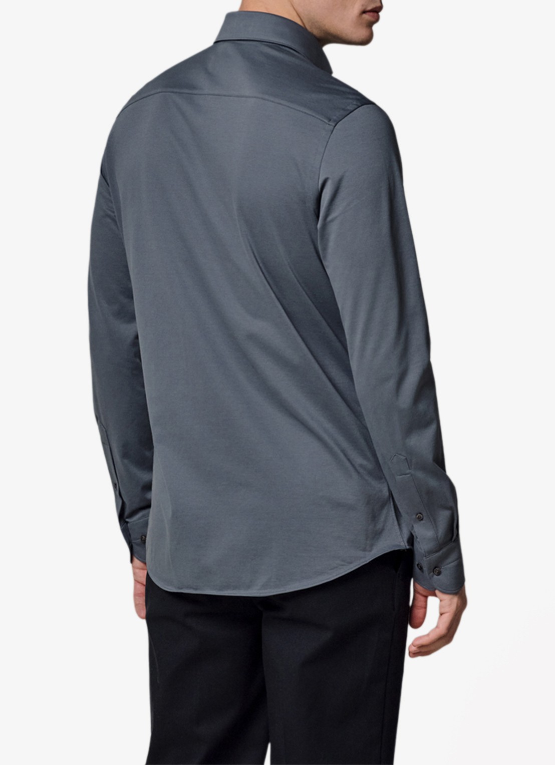 Profuomo Japanese knitted slim fit shirt - achterkant denim
