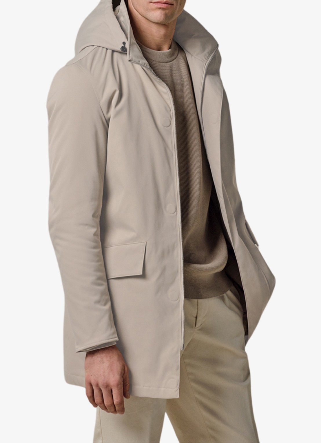 Profuomo Jas met capuchon - detail 4 beige