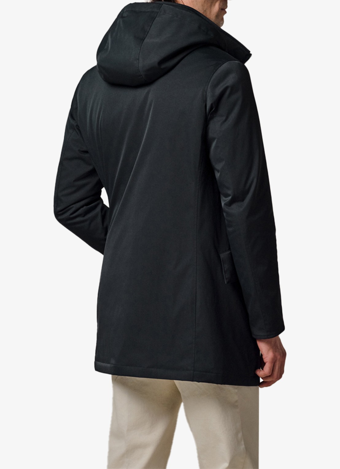 Profuomo Jas met capuchon - achterkant donkerblauw