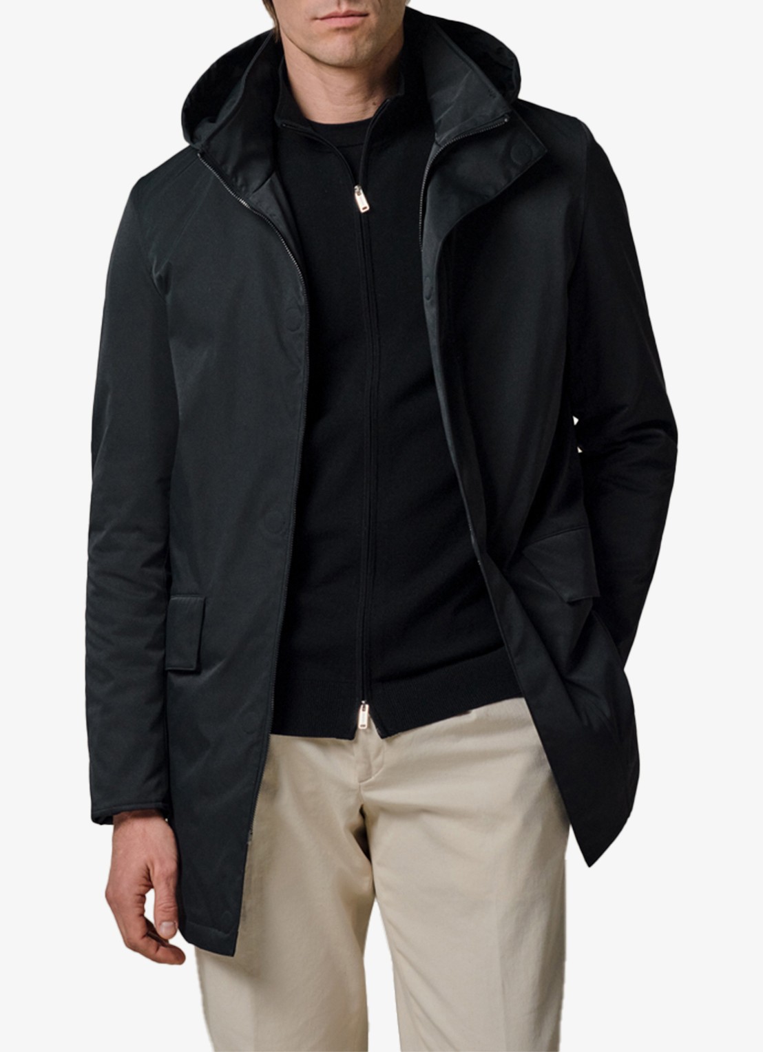 Profuomo Jas met capuchon - detail 2 donkerblauw