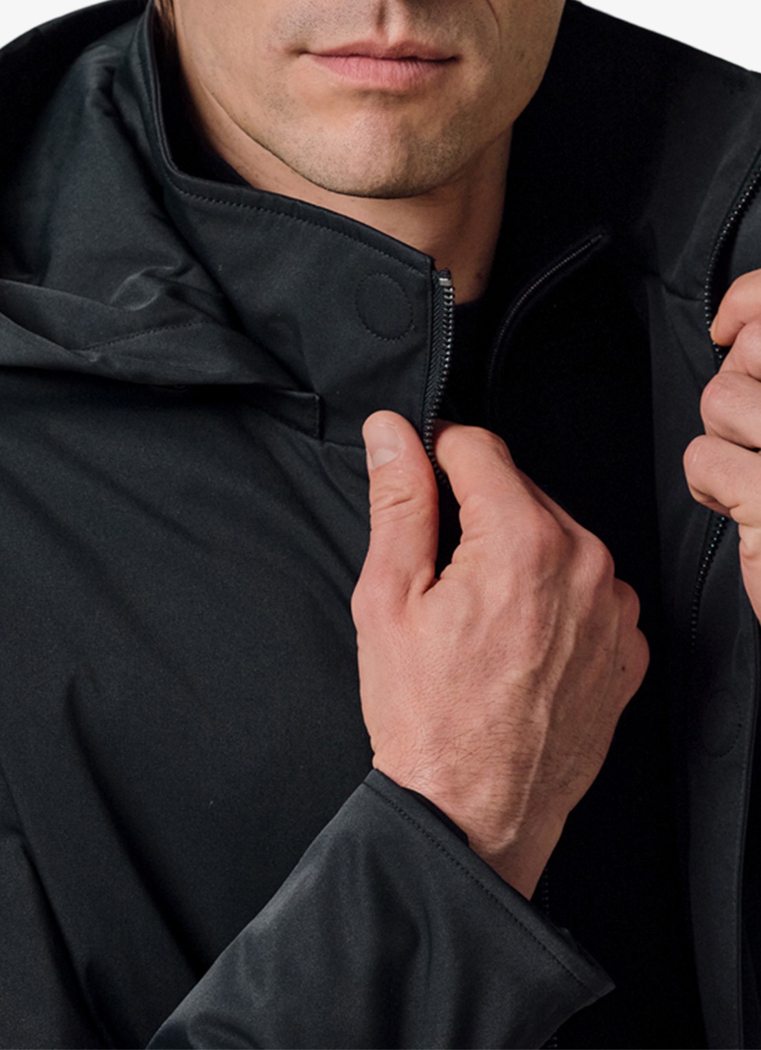 Profuomo Jas met capuchon - detail 3 donkerblauw