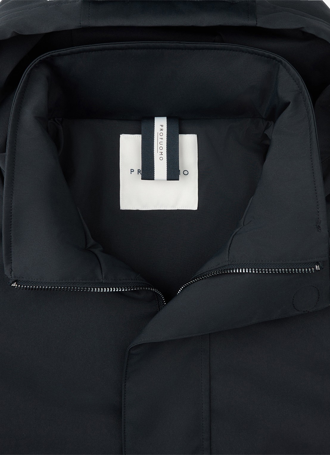 Profuomo Jas met capuchon - detail 4 donkerblauw