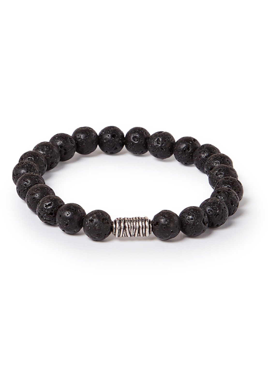 Profuomo Kralenarmband van lava PP1K000209 - voorkant zwart