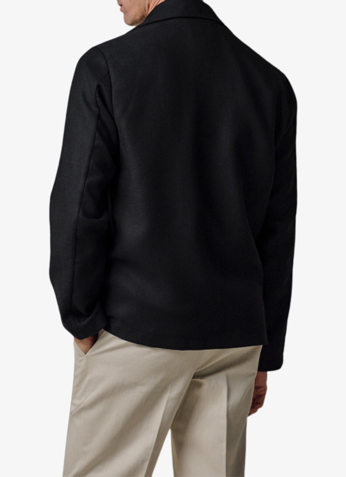 Profuomo Light wol overshirt - achterkant 4 donkerblauw