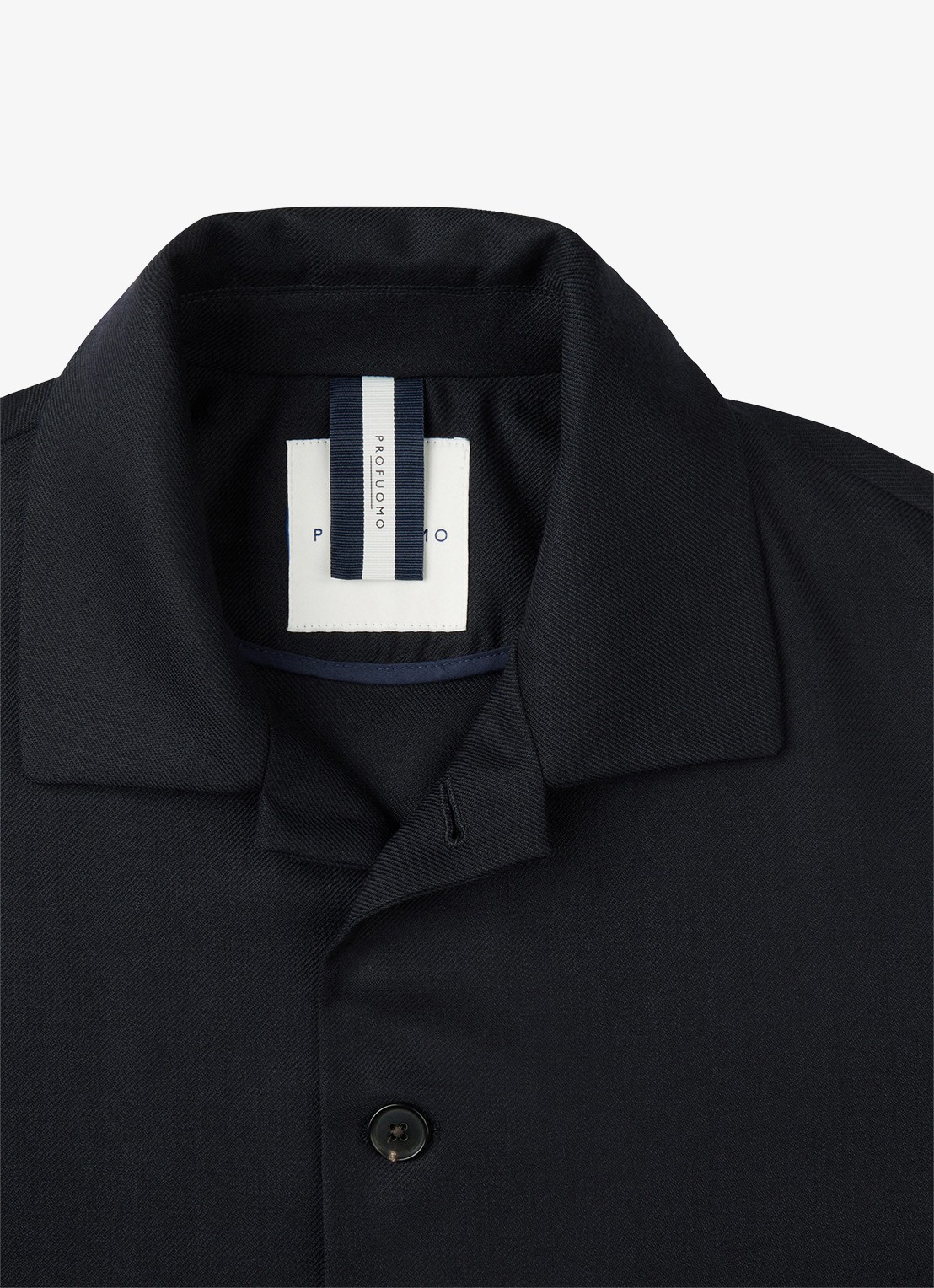Profuomo Light wol overshirt - detail 3 donkerblauw