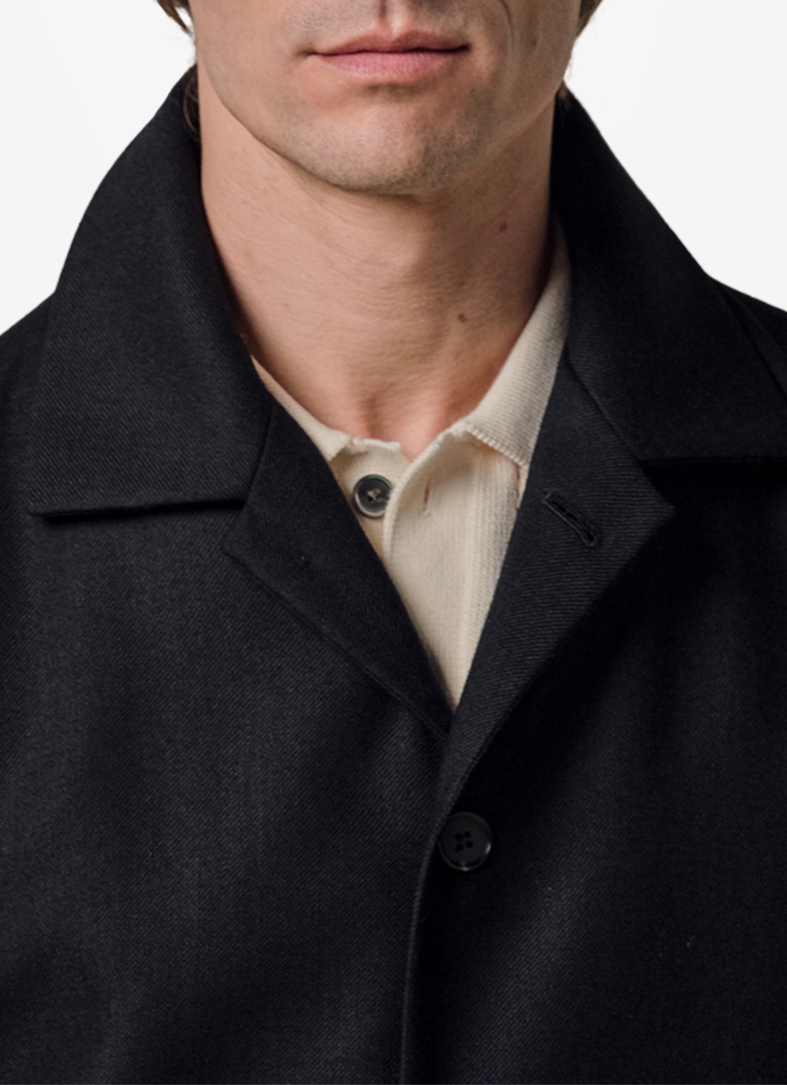 Profuomo Light wol overshirt - voorkant 5 donkerblauw