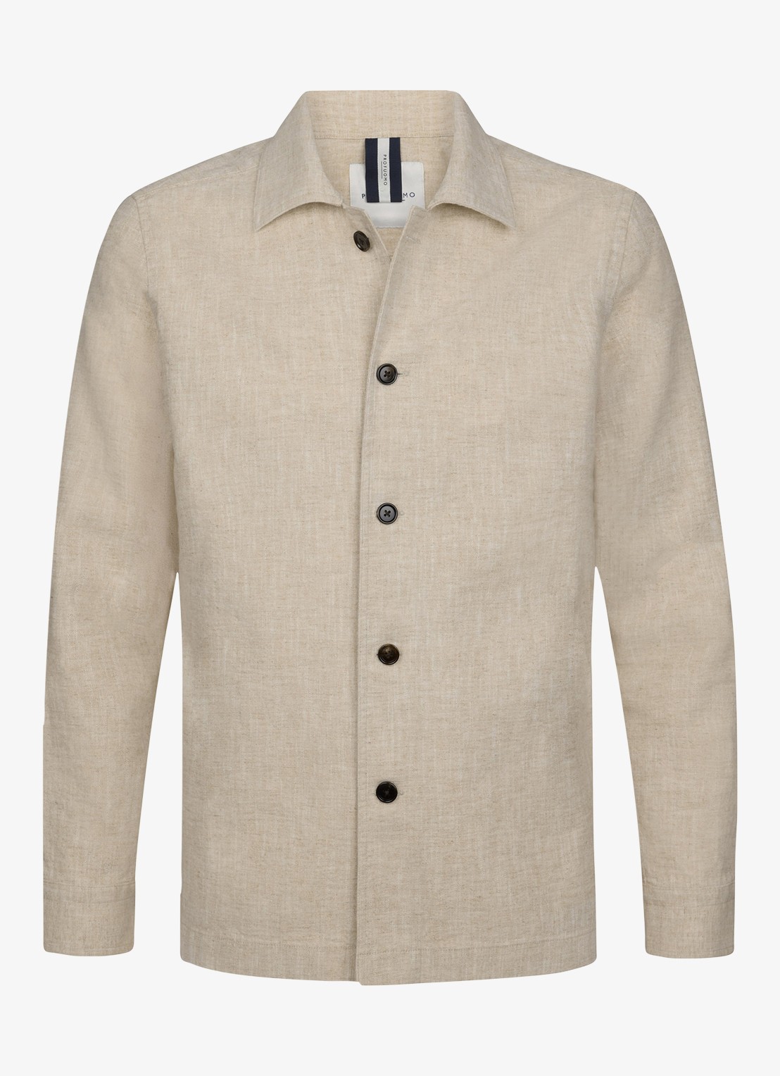 Profuomo Linen katoenen overshirt - detail 5 beige