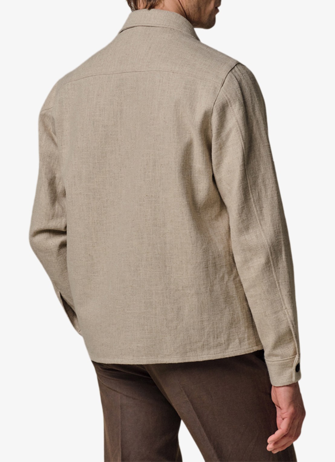 Profuomo Linen overshirt - achterkant beige