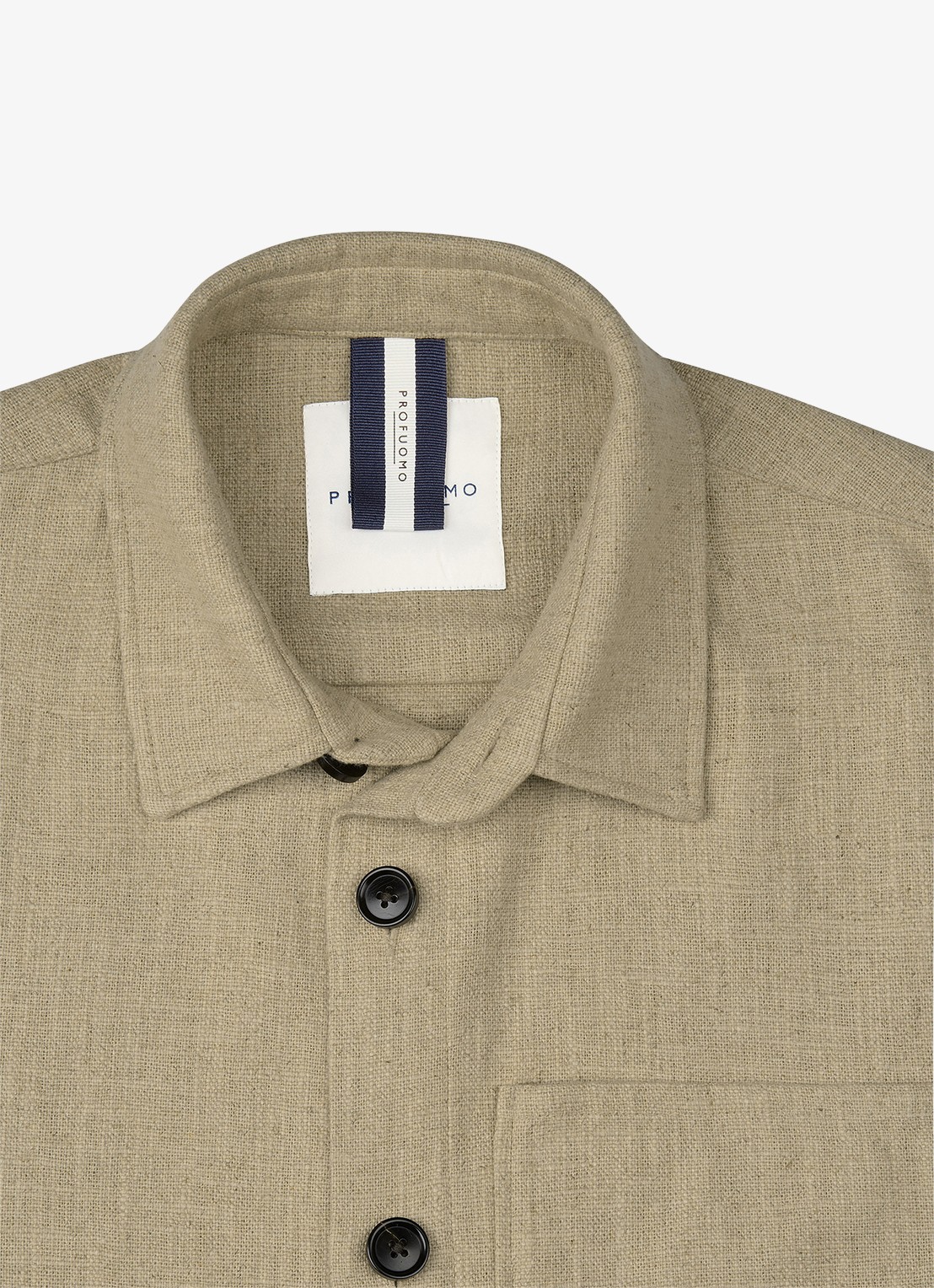 Profuomo Linen overshirt - detail 4 beige
