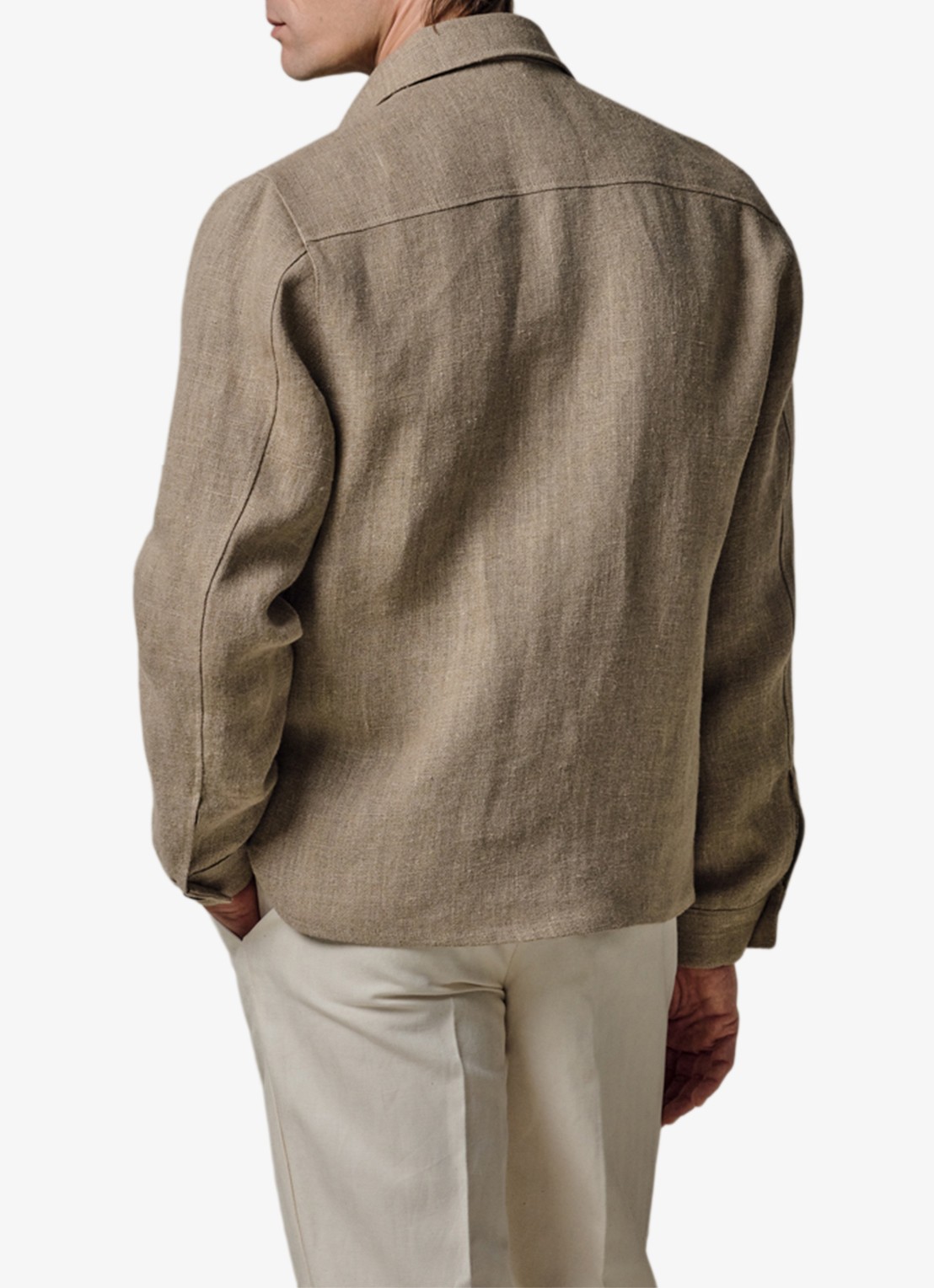 Profuomo Linen overshirt - achterkant 3 beige