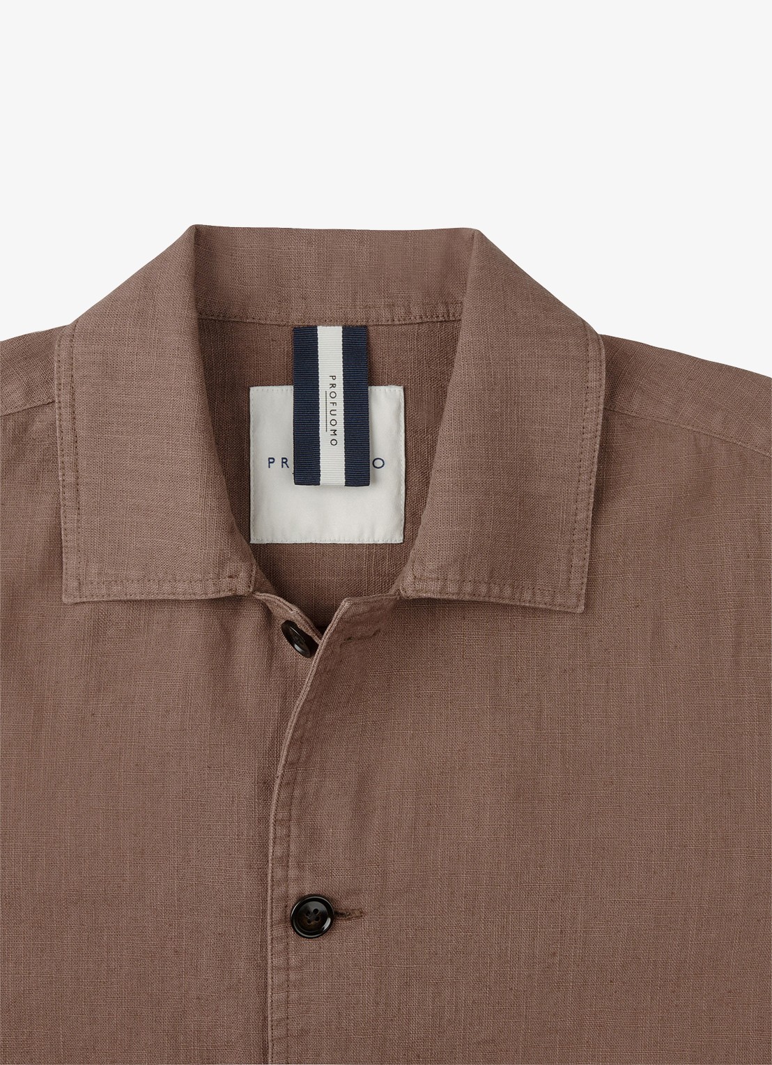 Profuomo Linen overshirt - detail 5 clay
