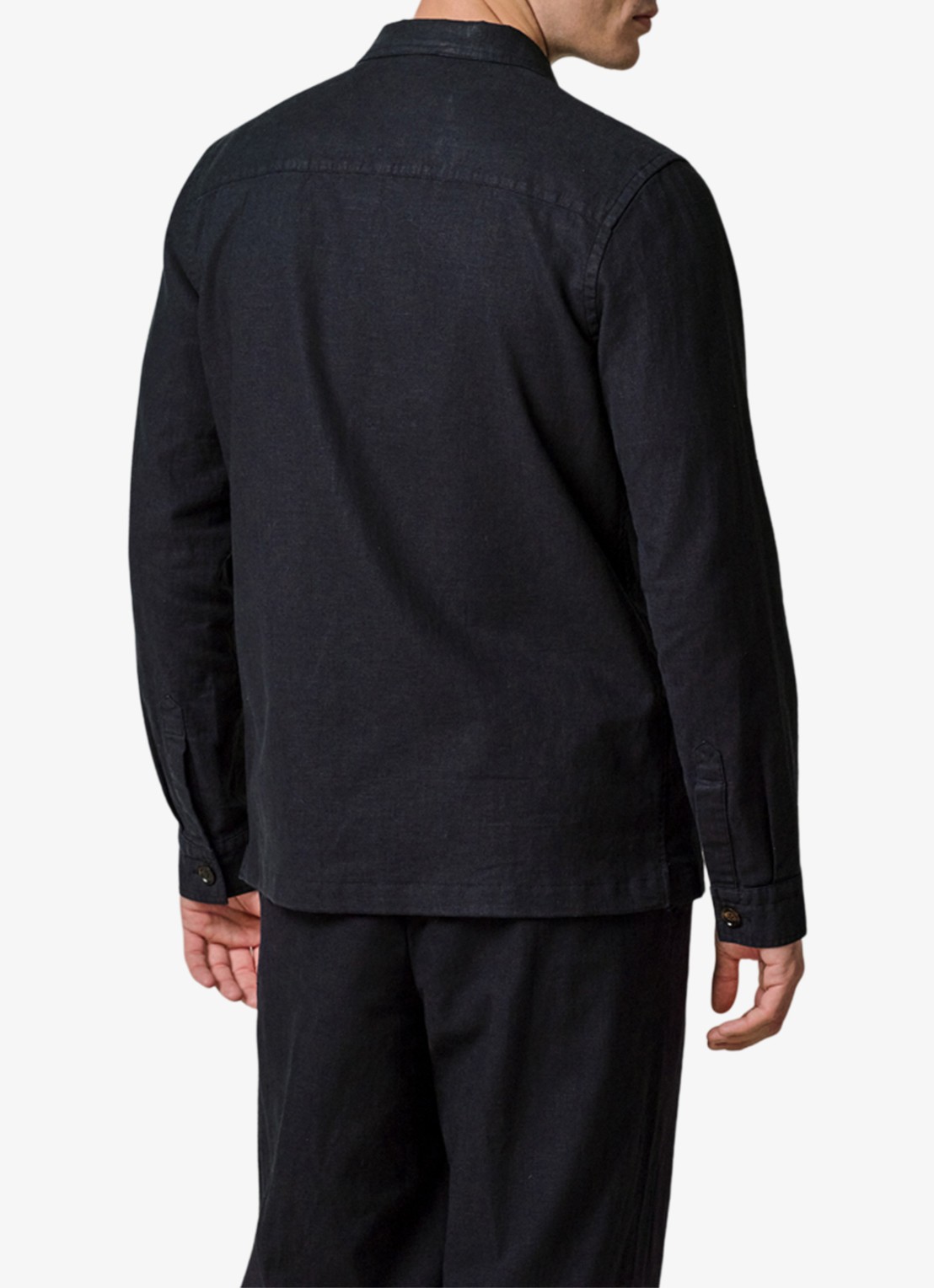 Profuomo Linen overshirt - achterkant 4 blauw