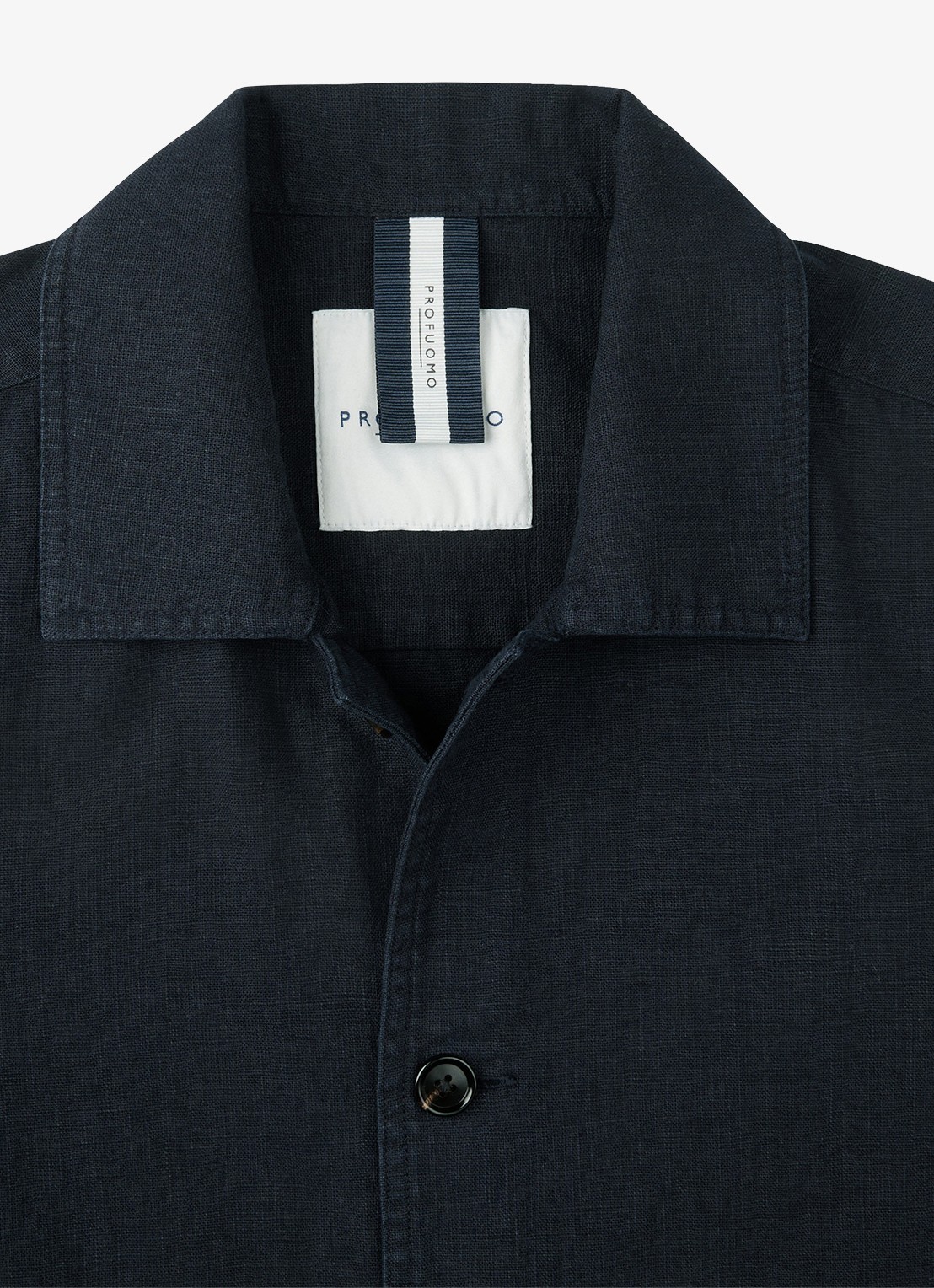 Profuomo Linen overshirt - detail 3 blauw