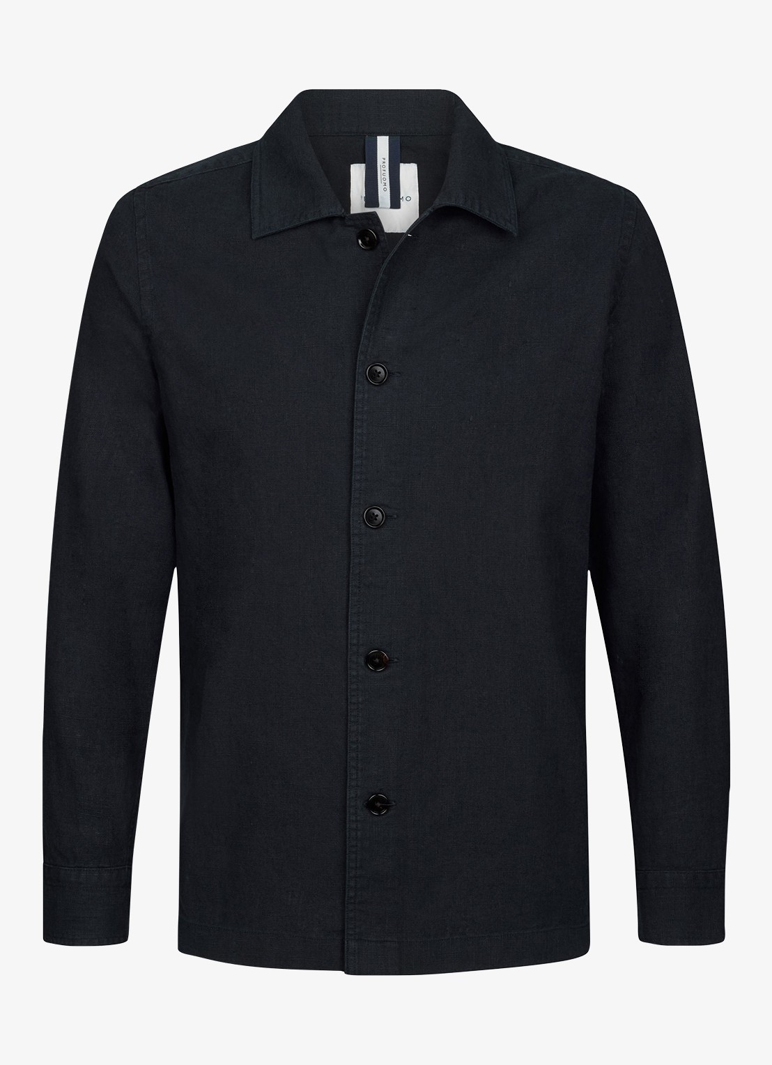 Profuomo Linen overshirt - voorkant 5 blauw