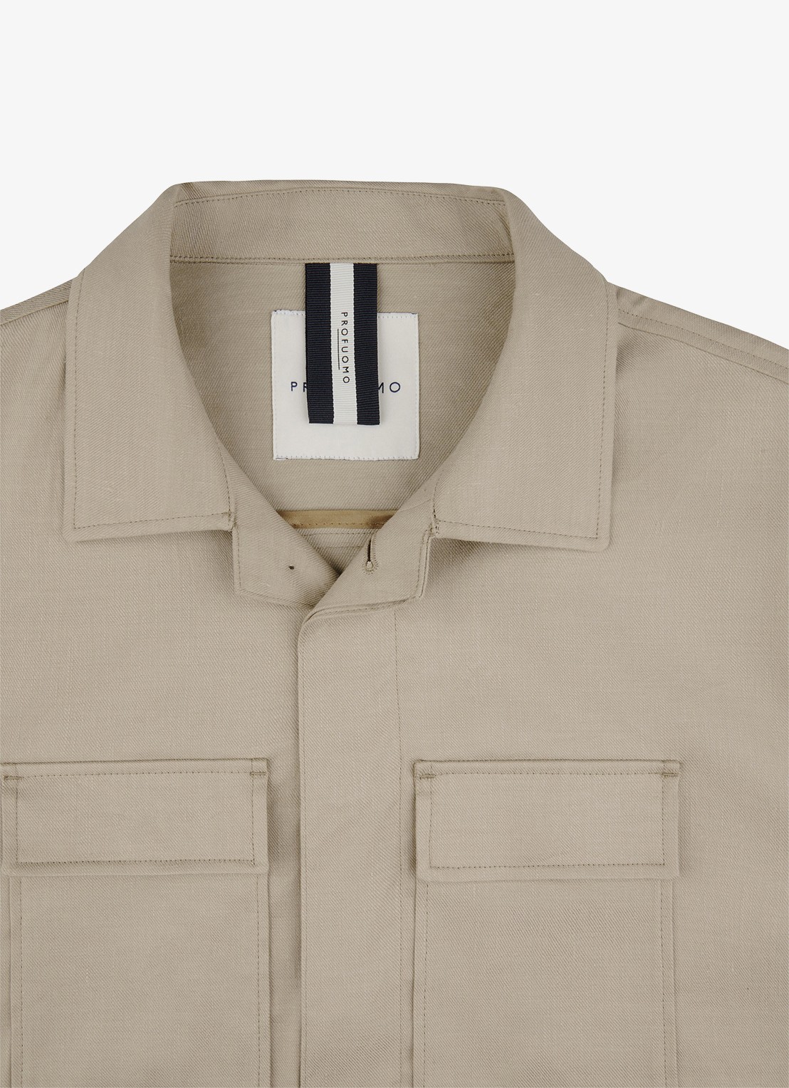 Profuomo Linen overshirt - detail 3 beige