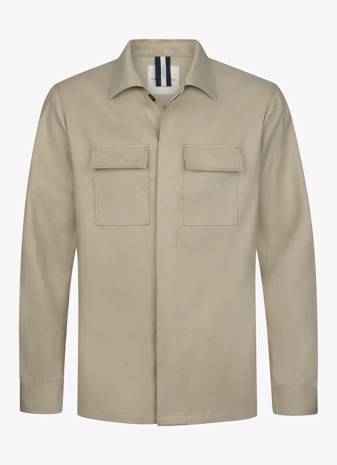 Profuomo Linen overshirt - voorkant 5 beige