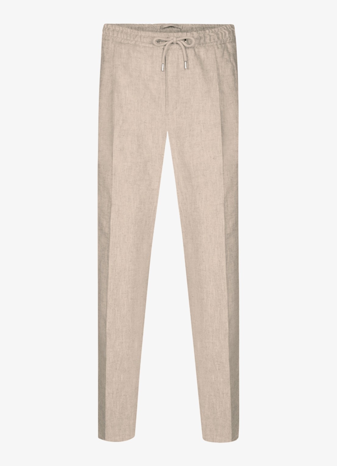Profuomo Loose fit broek in linnenblend - voorkant beige