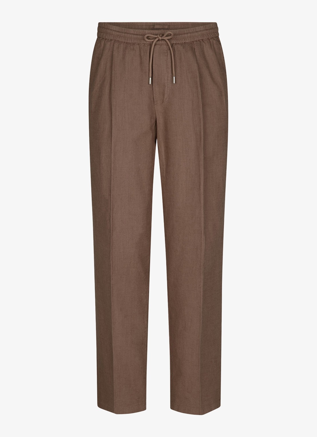 Profuomo Loose fit broek in linnenblend - voorkant 2 clay