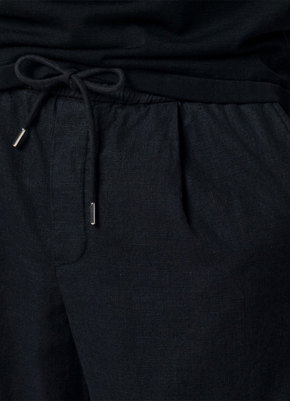 Profuomo Loose fit broek in linnenblend - detail 5 blauw
